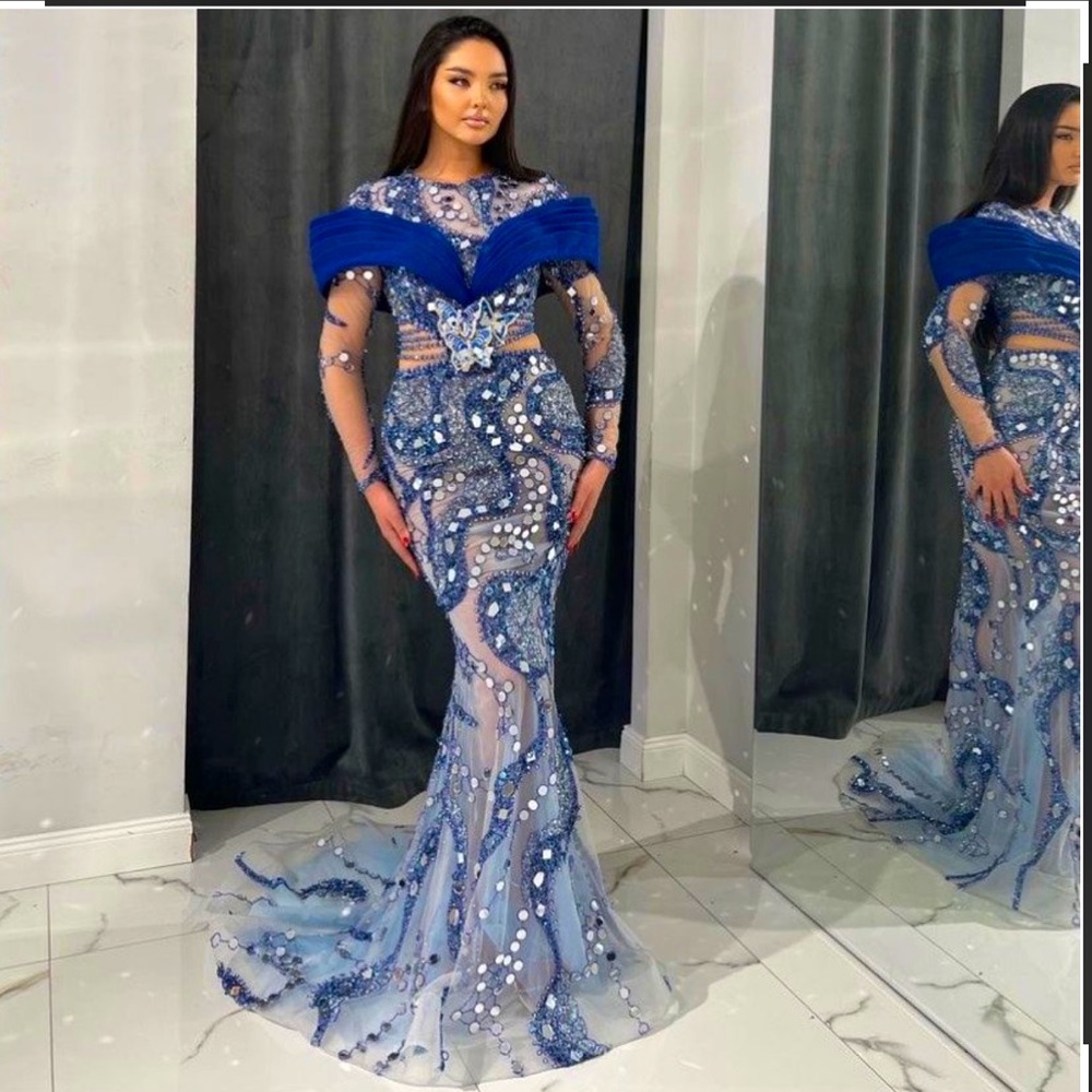 Blue beautiful sequin dress from Volta and Katrina.!